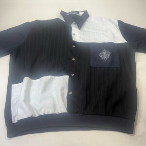 Alan Stuart Vintage Shirt Men’s XL  Black/Navy/White Made In USA